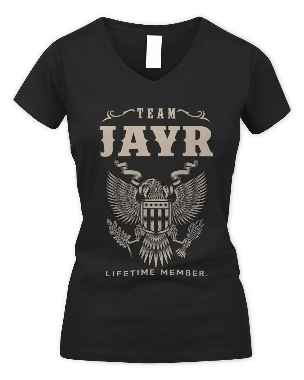 JAYR TP06-K82 – Personalized Classic Style Apparel “Team NAME Lifetime Member” - Women's V-Neck T-Shirt - Black