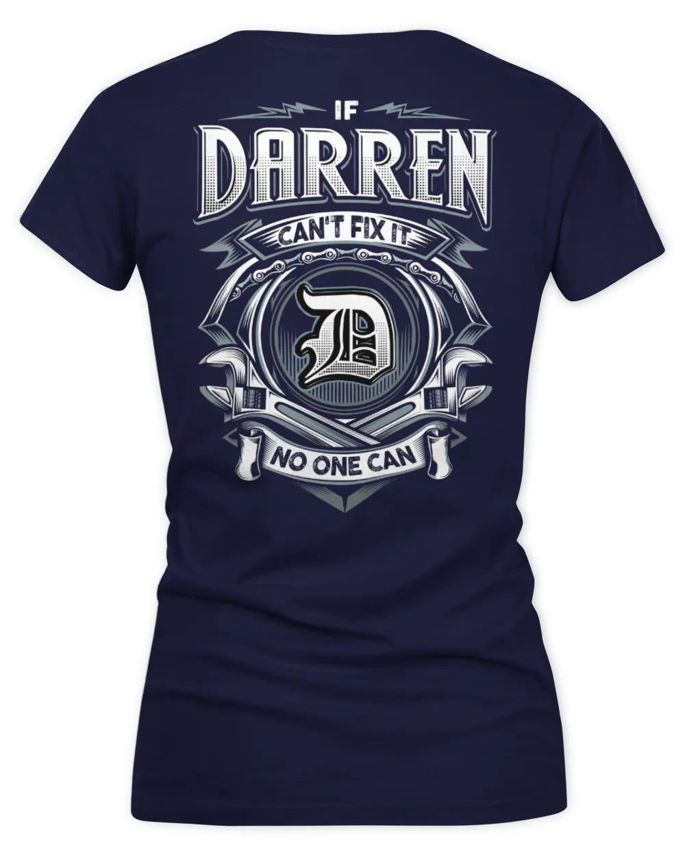 DARREN AP81-K4-626 - Personalized Ahmed Quote Apparel “If Ahmed Can't Fix It, No One Can” - Women's V-Neck T-Shirt - Navy