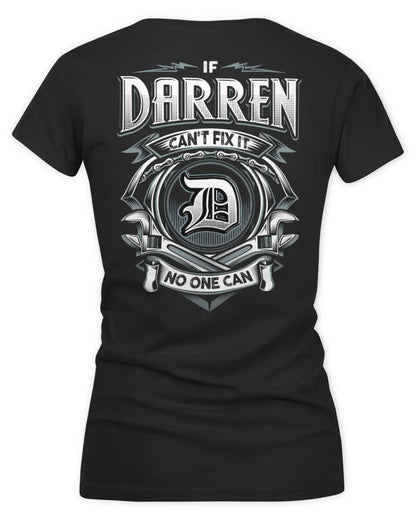 DARREN AP81-K4-626 - Personalized Ahmed Quote Apparel “If Ahmed Can't Fix It, No One Can” - Women's V-Neck T-Shirt - Black