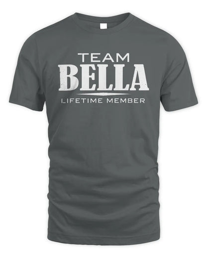BELLA BL62-K4-128 - Personalized “Team NAME Lifetime Member” - Unisex Standard T-Shirt - Charcoal