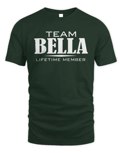 BELLA BL62-K4-128 - Personalized “Team NAME Lifetime Member” - Unisex Standard T-Shirt - Forest Green