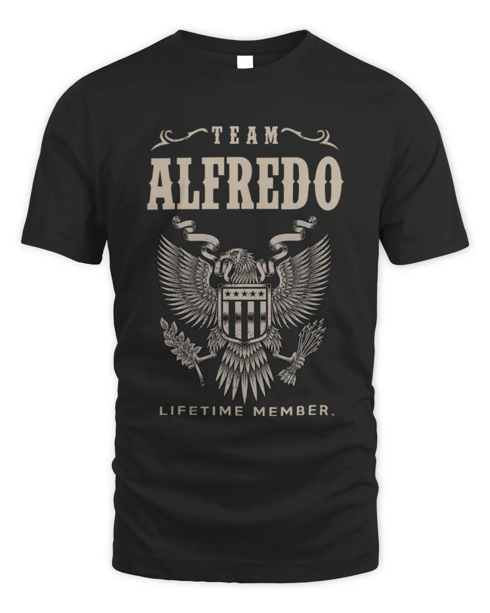 ALFREDO TP06-K82 – Personalized Classic Style Apparel “Team NAME Lifetime Member” - Unisex Standard T-Shirt - Black