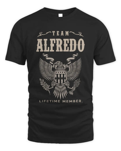 ALFREDO TP06-K82 – Personalized Classic Style Apparel “Team NAME Lifetime Member” - Unisex Standard T-Shirt - Black