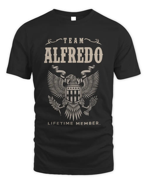 ALFREDO TP06-K82 – Personalized Classic Style Apparel “Team NAME Lifetime Member” - Unisex Standard T-Shirt - Black