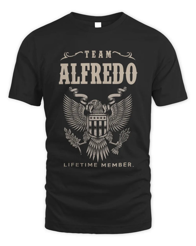 ALFREDO TP06-K82 – Personalized Classic Style Apparel “Team NAME Lifetime Member” - Unisex Standard T-Shirt - Black