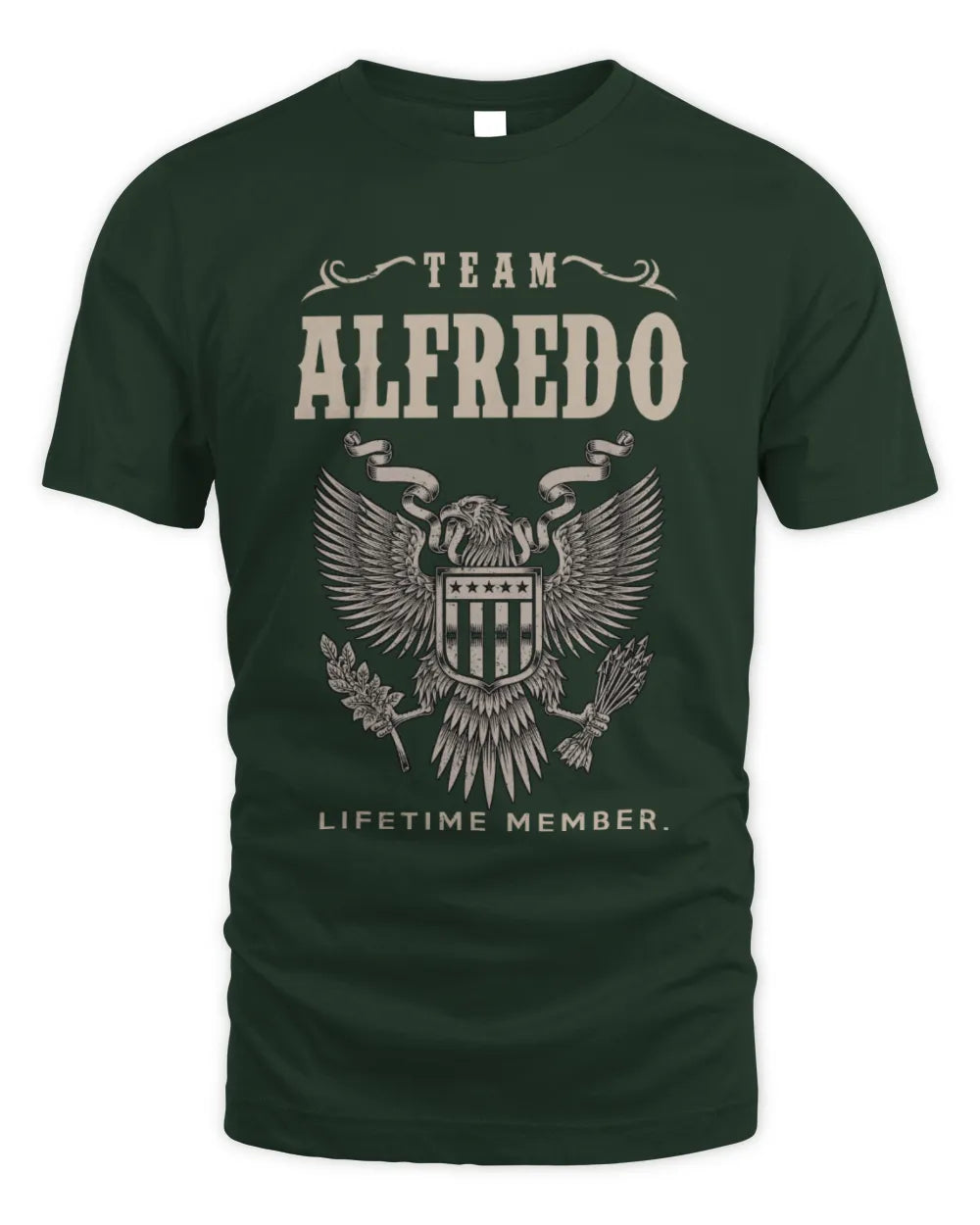 ALFREDO TP06-K82 – Personalized Classic Style Apparel “Team NAME Lifetime Member” - Unisex Standard T-Shirt - Forest Green