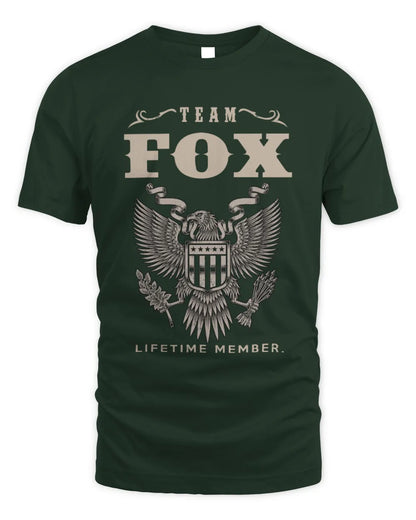 FOX TP06-K82 – Personalized Classic Style Apparel “Team NAME Lifetime Member” - Unisex Standard T-Shirt - Forest Green