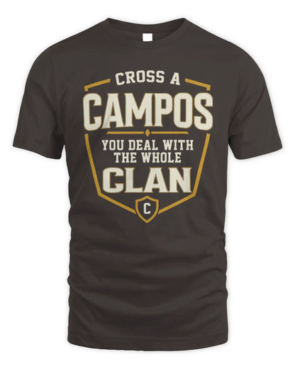 CAMPOS NT1-K008 Cross A/An NAME, You Deal With the Whole Clan | Personalized Vintage T-Shirt - Unisex Standard T-Shirt - Dark Chocolate