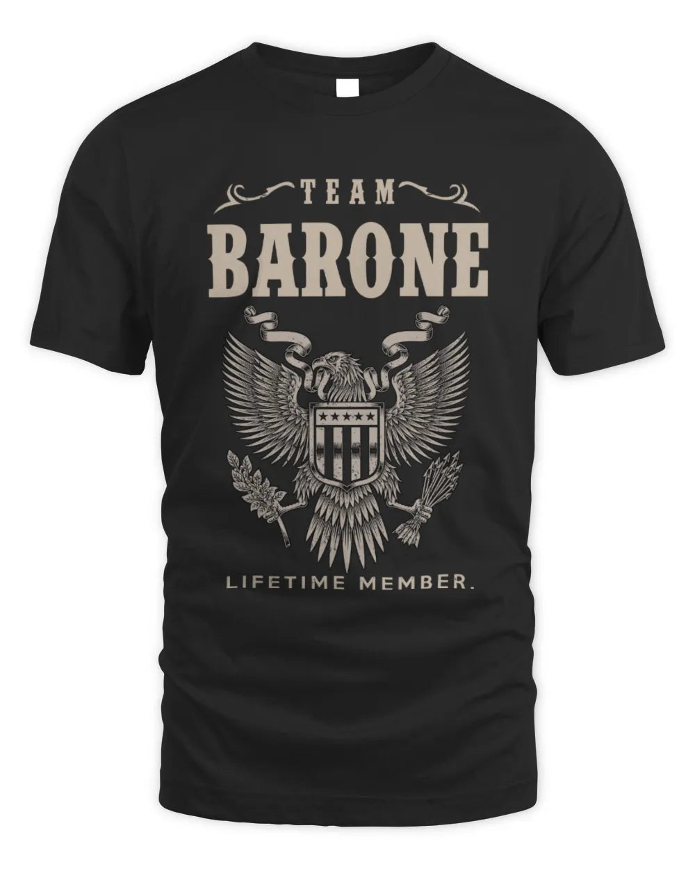 BARONE TP06-K82 – Personalized Classic Style Apparel “Team NAME Lifetime Member” - Unisex Standard T-Shirt - Black