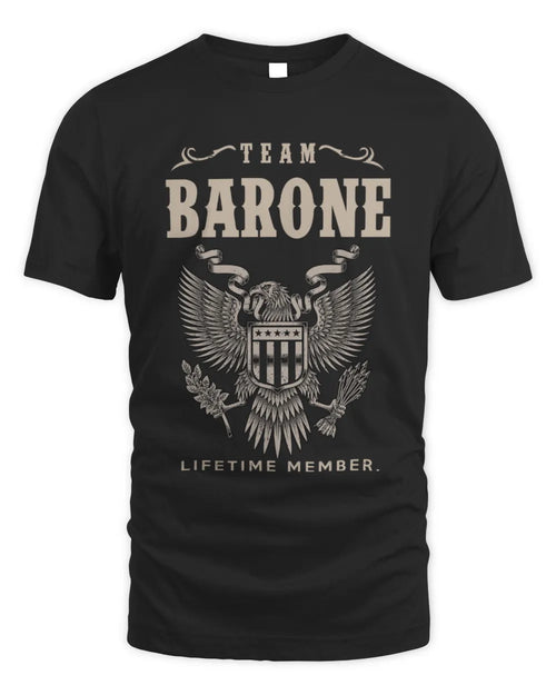 BARONE TP06-K82 – Personalized Classic Style Apparel “Team NAME Lifetime Member” - Unisex Standard T-Shirt - Black