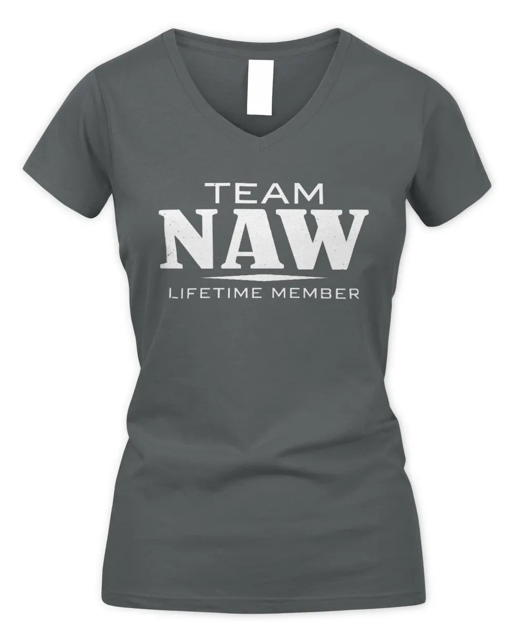 NAW BL62-K4-128 - Personalized “Team NAME Lifetime Member” - Women's V-Neck T-Shirt - Charcoal