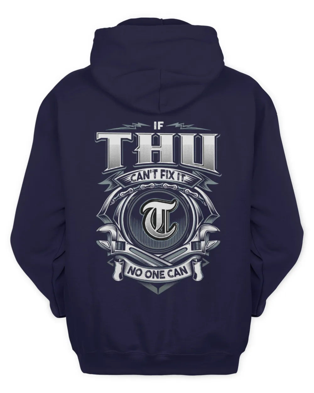 THU AP81-K4-626 - Personalized Ahmed Quote Apparel “If Ahmed Can't Fix It, No One Can” - Unisex Hoodie - Navy