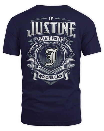 JUSTINE AP81-K4-626 - Personalized Ahmed Quote Apparel “If Ahmed Can't Fix It, No One Can” - Unisex Standard T-Shirt - Navy