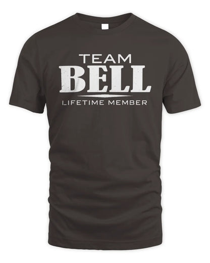 BELL BL62-K4-128 - Personalized “Team NAME Lifetime Member” - Unisex Standard T-Shirt - Dark Chocolate