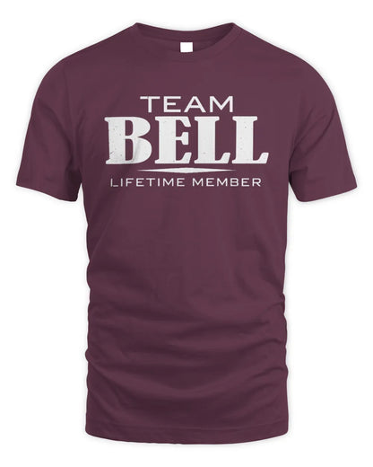BELL BL62-K4-128 - Personalized “Team NAME Lifetime Member” - Unisex Standard T-Shirt - Maroon