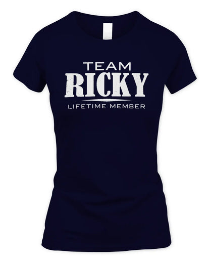 RICKY BL62-K4-128 - Personalized “Team NAME Lifetime Member” - Women's Standard T-Shirt - Navy