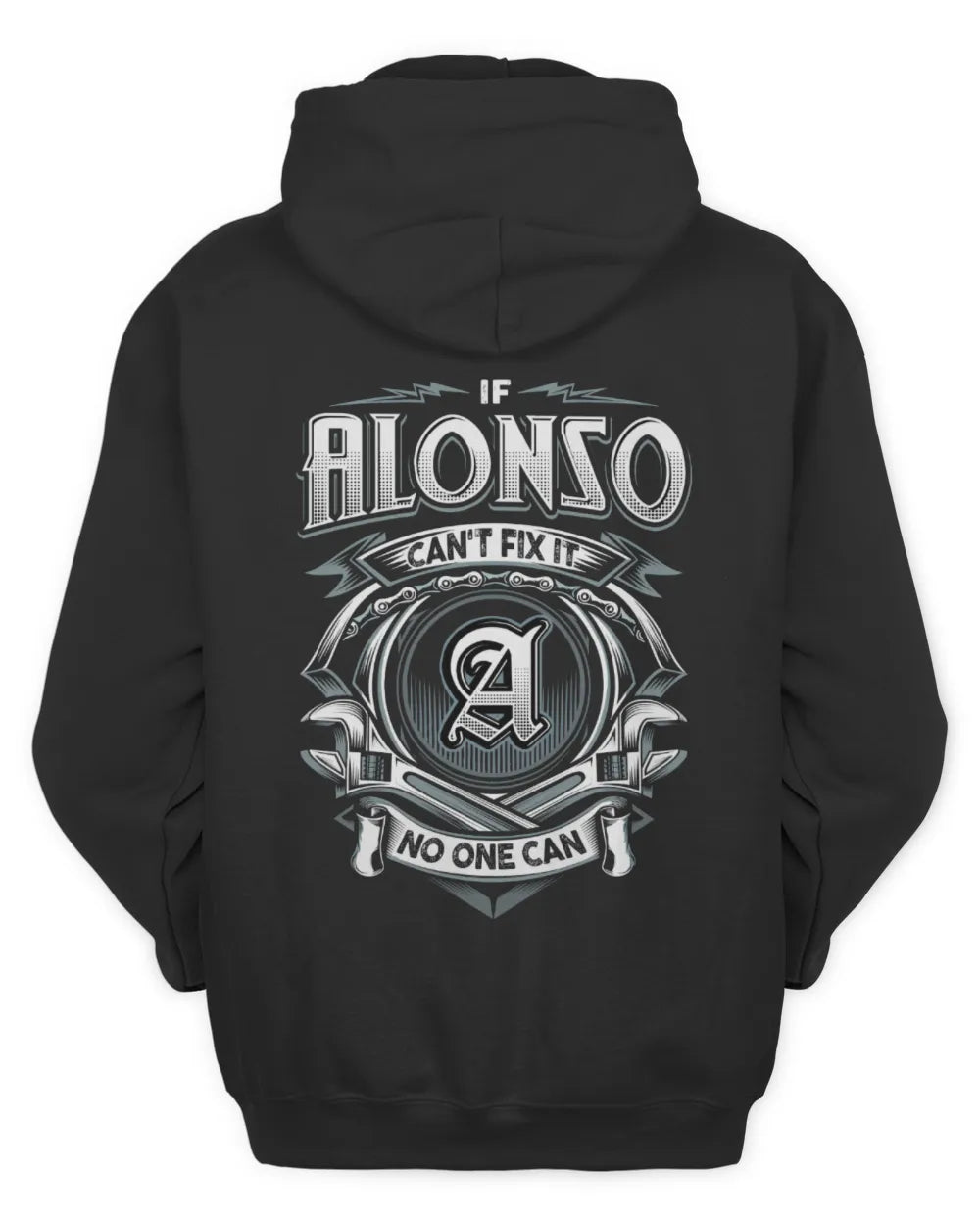 ALONSO AP81-K4-626 - Personalized Ahmed Quote Apparel “If Ahmed Can't Fix It, No One Can” - Unisex Hoodie - Black