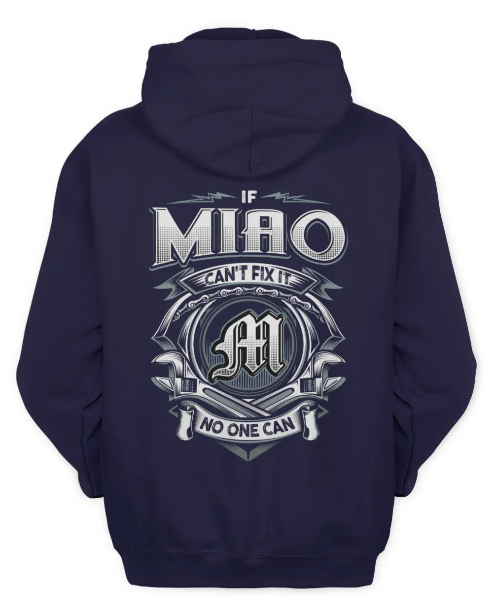 MIAO AP81-K4-626 - Personalized Ahmed Quote Apparel “If Ahmed Can't Fix It, No One Can” - Unisex Hoodie - Navy