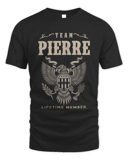 PIERRE TP06-K82 – Personalized Classic Style Apparel “Team NAME Lifetime Member” - Unisex Standard T-Shirt - Black