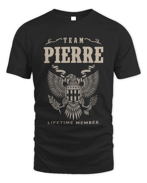 PIERRE TP06-K82 – Personalized Classic Style Apparel “Team NAME Lifetime Member” - Unisex Standard T-Shirt - Black