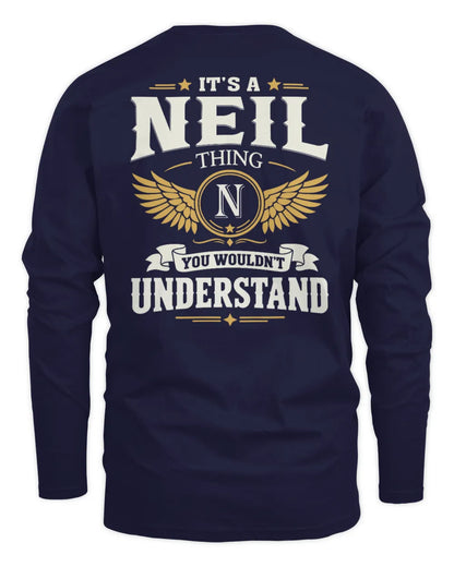 NEIL KT06-M008 It’s a [NAME] Thing – You Wouldn’t Understand | Personalized Vintage T-Shirt - Men's Long Sleeved T-Shirt - Navy