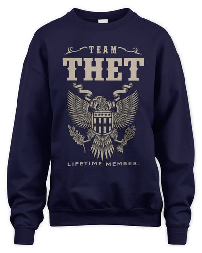 THET TP06-K82 – Personalized Classic Style Apparel “Team NAME Lifetime Member” - Unisex Sweatshirt - Navy