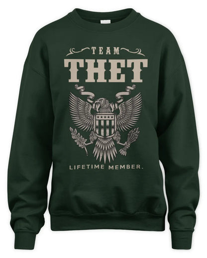 THET TP06-K82 – Personalized Classic Style Apparel “Team NAME Lifetime Member” - Unisex Sweatshirt - Forest Green