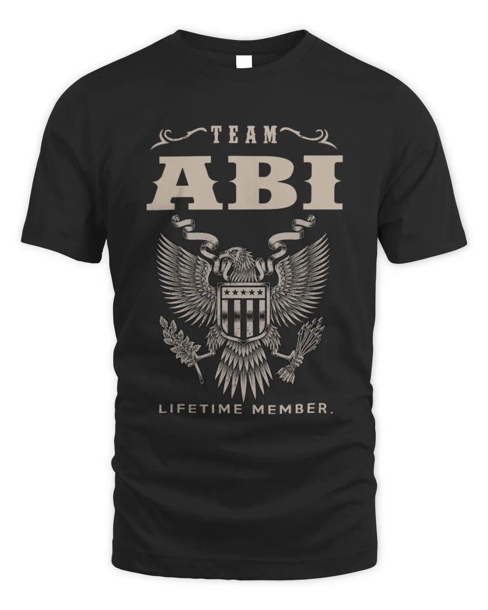ABI TP06-K82 – Personalized Classic Style Apparel “Team NAME Lifetime Member” - Unisex Standard T-Shirt - Black
