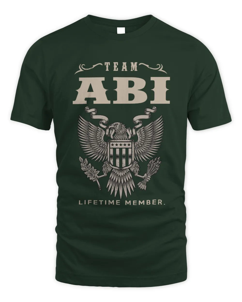 ABI TP06-K82 – Personalized Classic Style Apparel “Team NAME Lifetime Member” - Unisex Standard T-Shirt - Forest Green