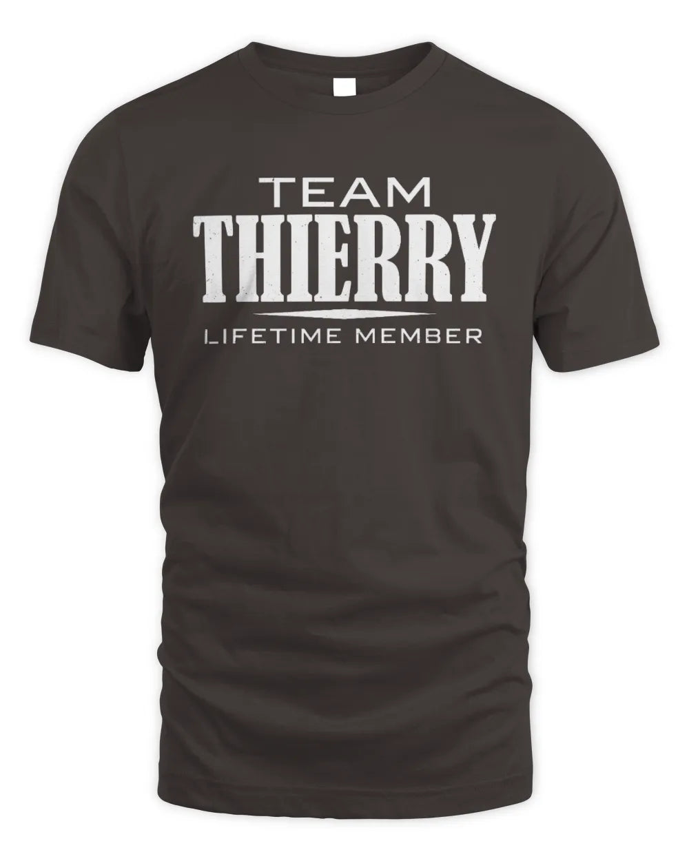 THIERRY BL62-K4-128 - Personalized “Team NAME Lifetime Member” - Unisex Standard T-Shirt - Dark Chocolate