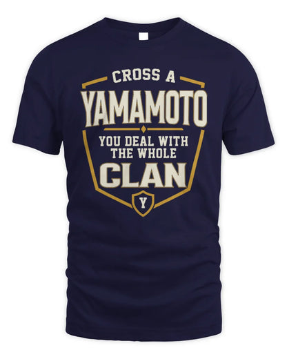 YAMAMOTO NT1-K008 Cross A/An NAME, You Deal With the Whole Clan | Personalized Vintage T-Shirt - Unisex Standard T-Shirt - Navy