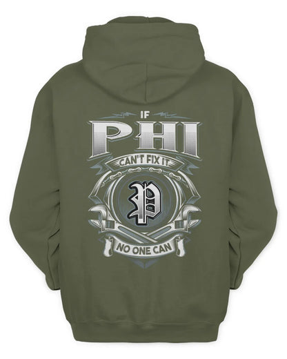 PHI AP81-K4-626 - Personalized Ahmed Quote Apparel “If Ahmed Can't Fix It, No One Can” - Unisex Hoodie - Military Green