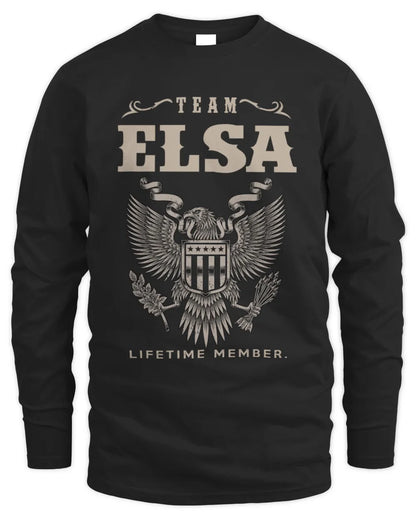 ELSA TP06-K82 – Personalized Classic Style Apparel “Team NAME Lifetime Member” - Men's Long Sleeved T-Shirt - Black