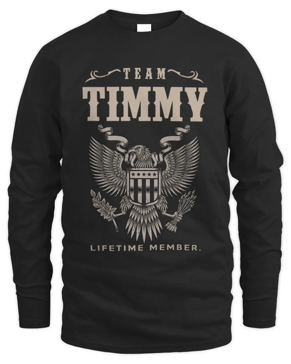 TIMMY TP06-K82 – Personalized Classic Style Apparel “Team NAME Lifetime Member” - Men's Long Sleeved T-Shirt - Black