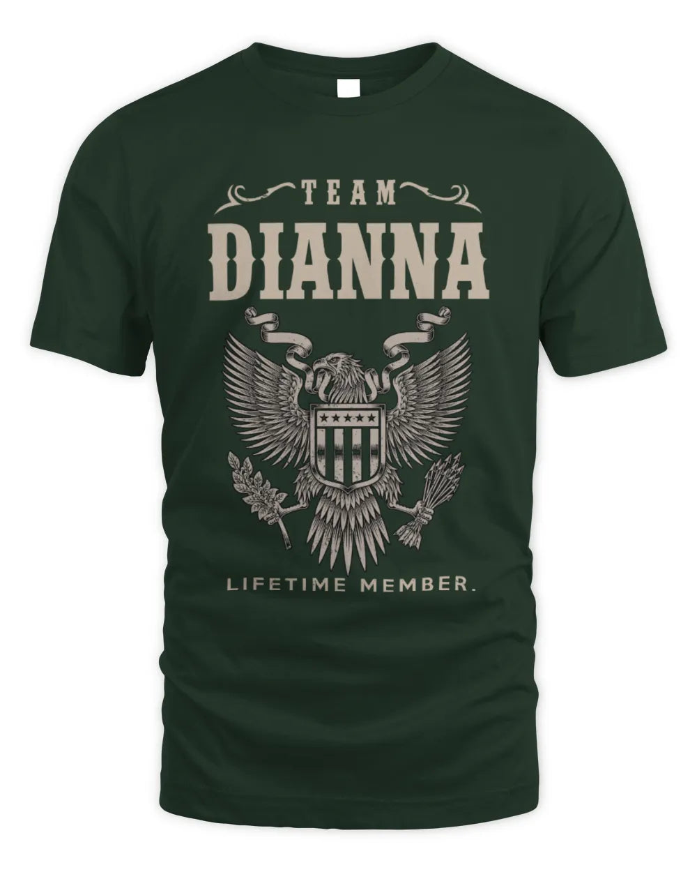 DIANNA TP06-K82 – Personalized Classic Style Apparel “Team NAME Lifetime Member” - Unisex Standard T-Shirt - Forest Green
