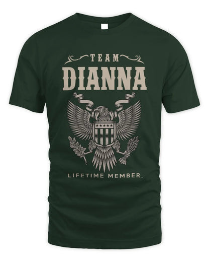 DIANNA TP06-K82 – Personalized Classic Style Apparel “Team NAME Lifetime Member” - Unisex Standard T-Shirt - Forest Green