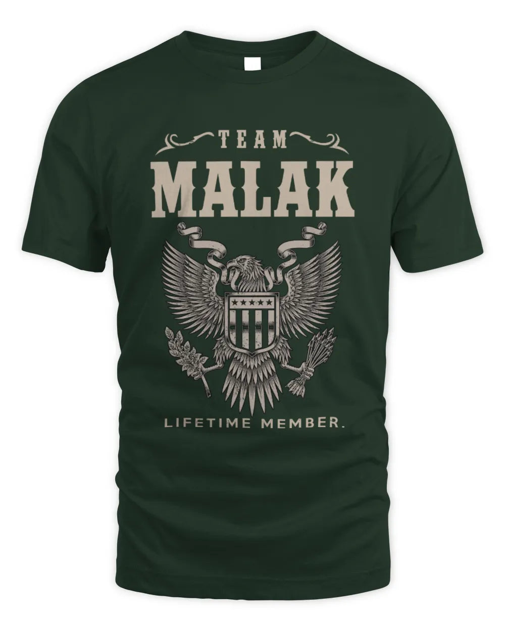 MALAK TP06-K82 – Personalized Classic Style Apparel “Team NAME Lifetime Member” - Unisex Standard T-Shirt - Forest Green