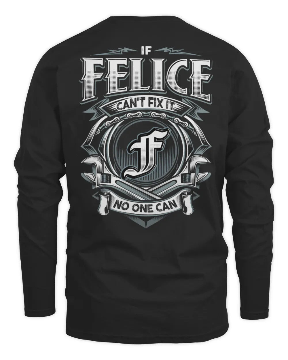 FELICE AP81-K4-626 - Personalized Ahmed Quote Apparel “If Ahmed Can't Fix It, No One Can” - Men's Long Sleeved T-Shirt - Black