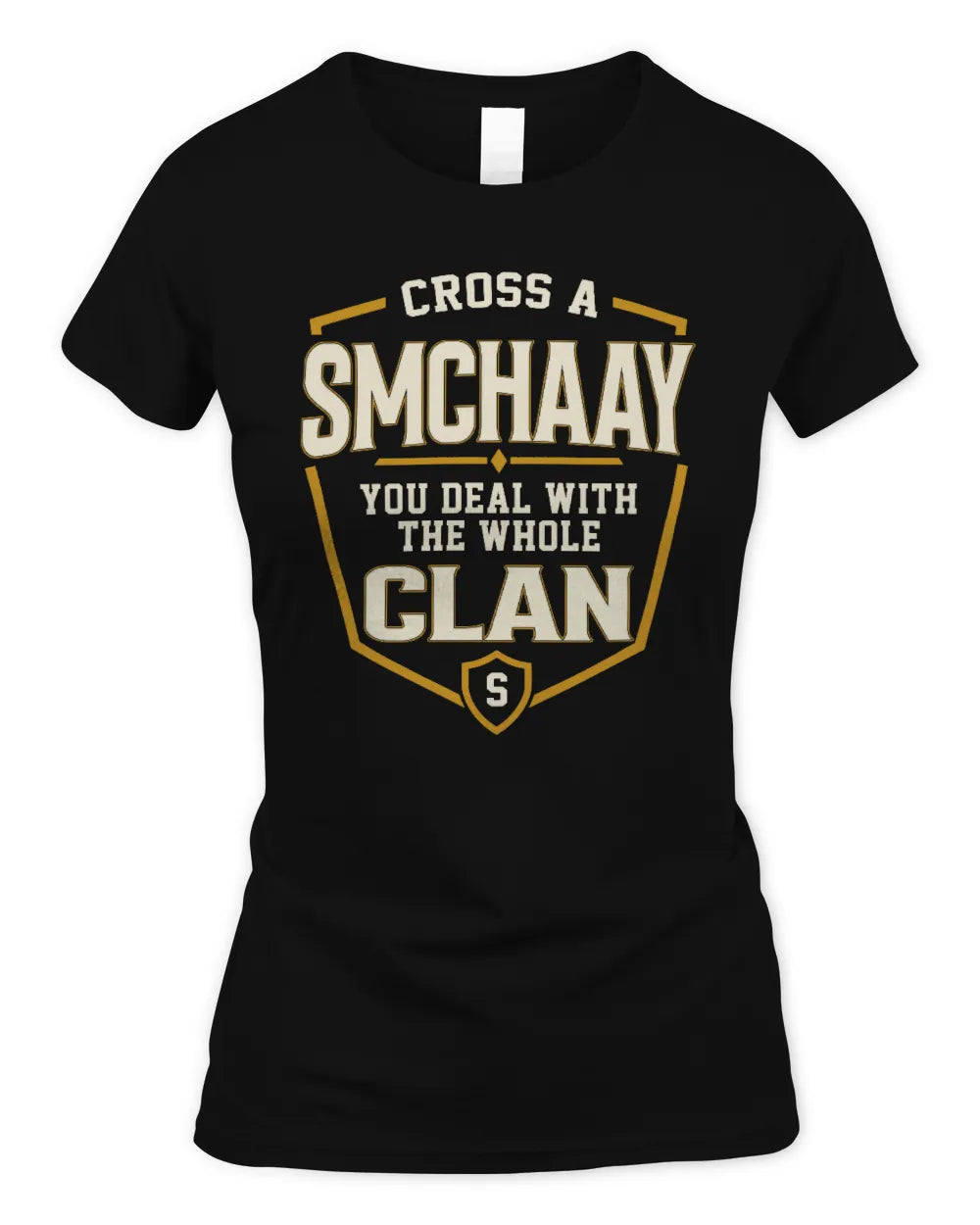 SMCHAAY NT1-K008 Cross A/An NAME, You Deal With the Whole Clan | Personalized Vintage T-Shirt - Women's Standard T-Shirt - Black
