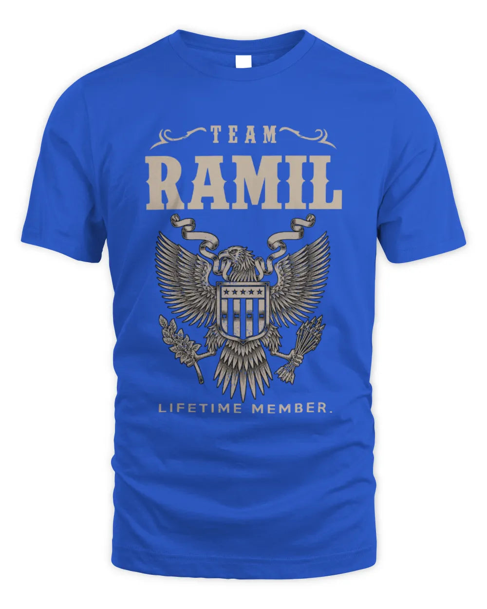 RAMIL TP06-K82 – Personalized Classic Style Apparel “Team NAME Lifetime Member” - Unisex Standard T-Shirt - Royal