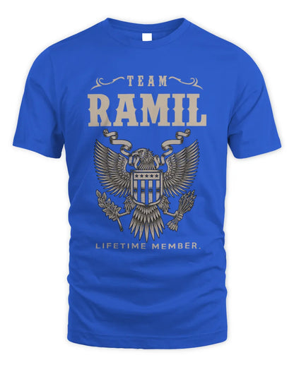 RAMIL TP06-K82 – Personalized Classic Style Apparel “Team NAME Lifetime Member” - Unisex Standard T-Shirt - Royal