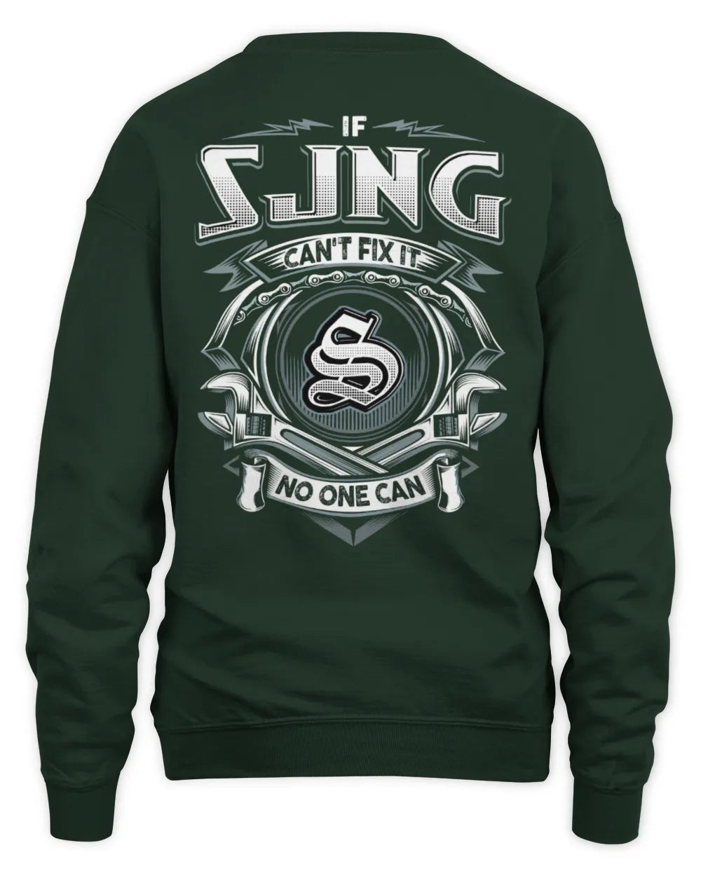 SJNG AP81-K4-626 - Personalized Ahmed Quote Apparel “If Ahmed Can't Fix It, No One Can” - Unisex Sweatshirt - Forest Green