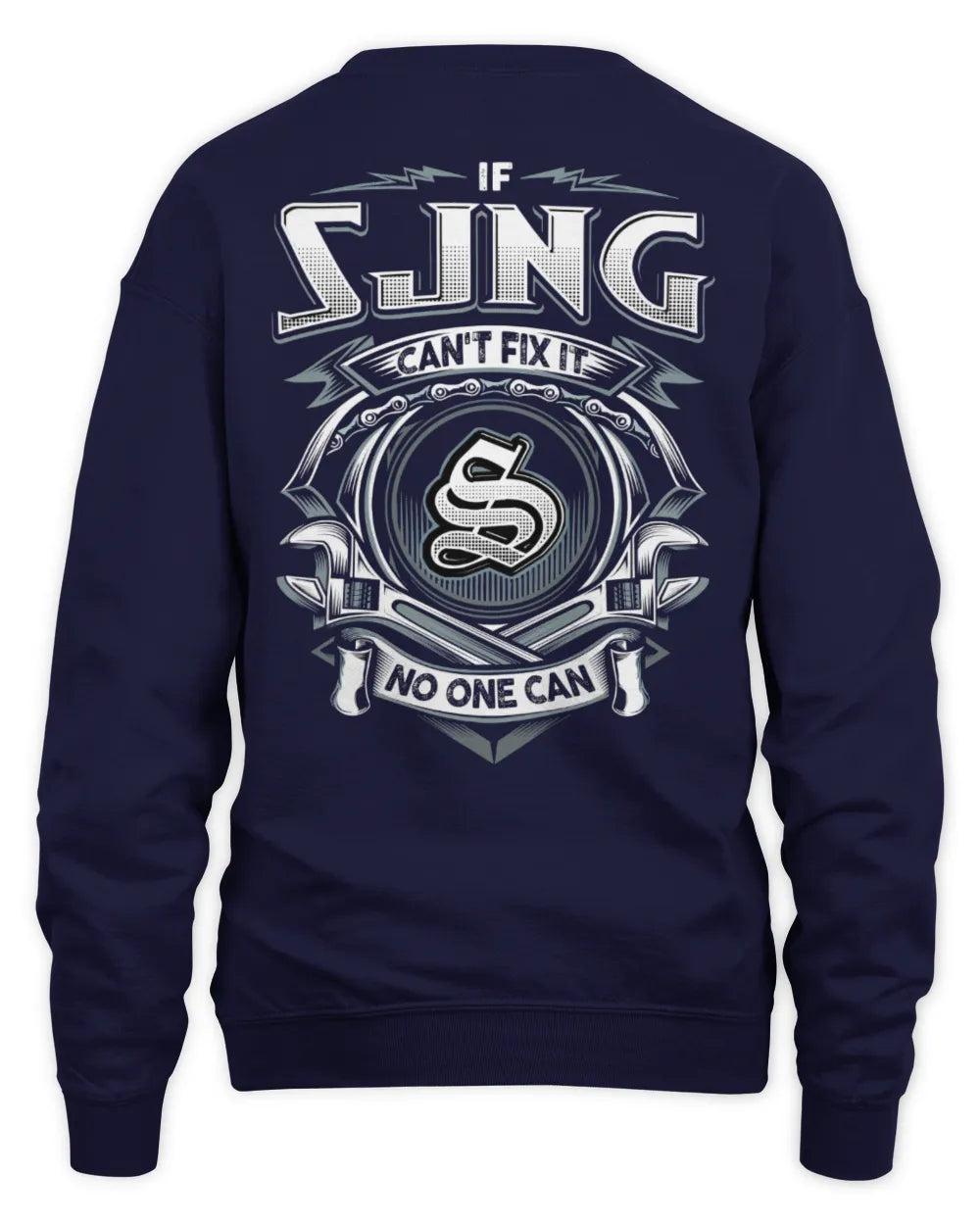 SJNG AP81-K4-626 - Personalized Ahmed Quote Apparel “If Ahmed Can't Fix It, No One Can” - Unisex Sweatshirt - Navy