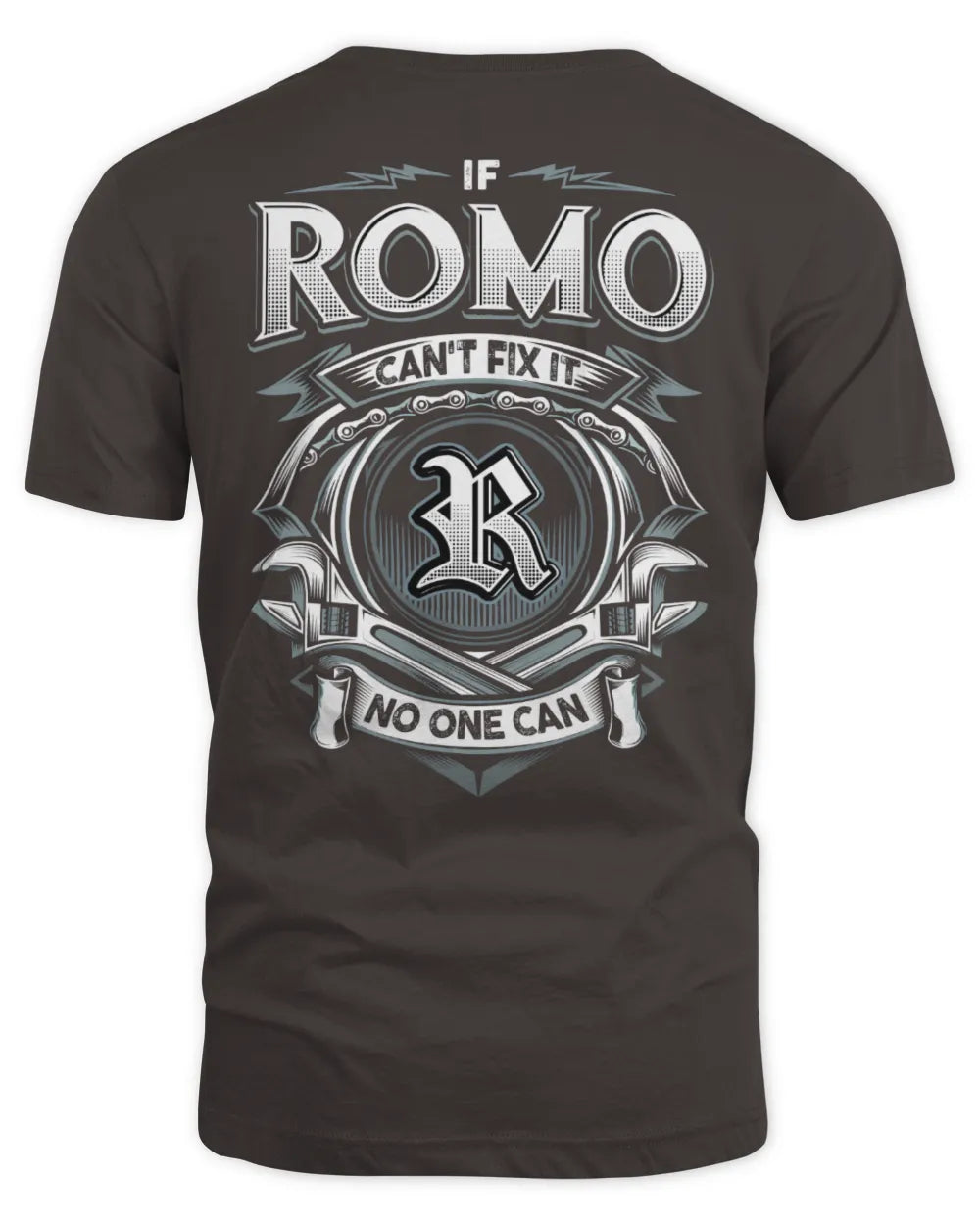 ROMO AP81-K4-626 - Personalized Ahmed Quote Apparel “If Ahmed Can't Fix It, No One Can” - Unisex Standard T-Shirt - Dark Chocolate