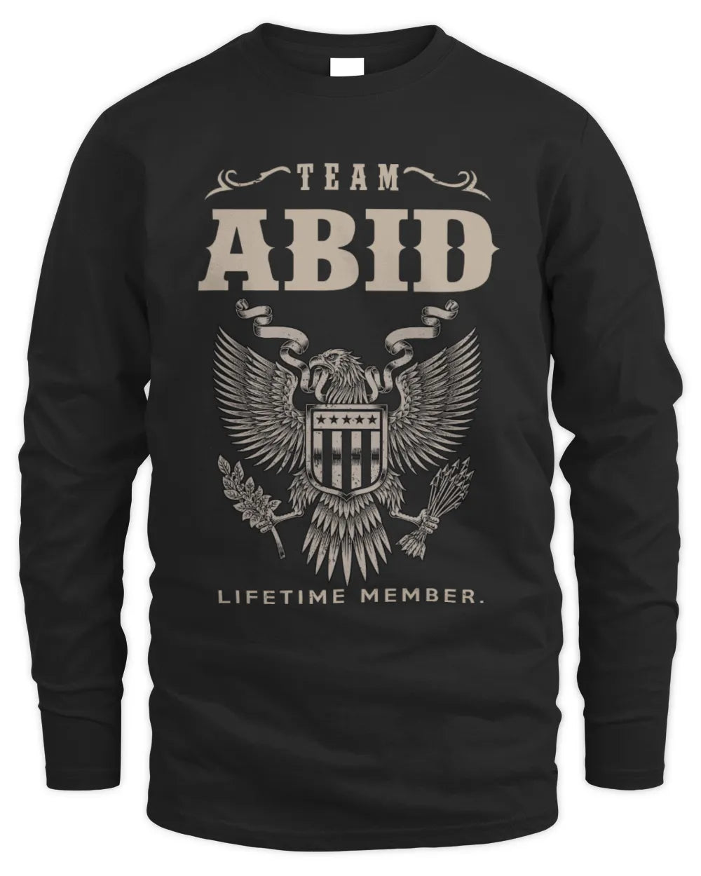 ABID TP06-K82 – Personalized Classic Style Apparel “Team NAME Lifetime Member” - Men's Long Sleeved T-Shirt - Black
