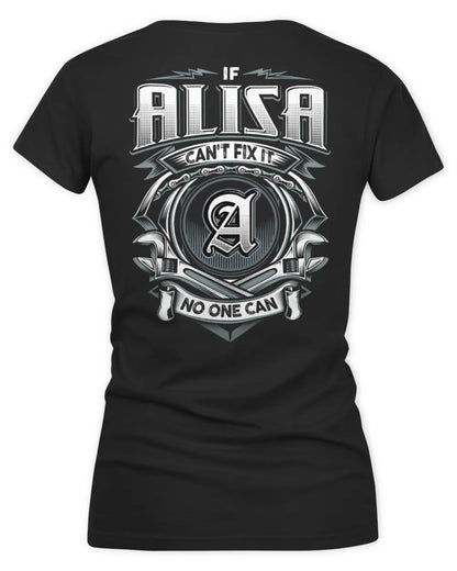 ALISA AP81-K4-626 - Personalized Ahmed Quote Apparel “If Ahmed Can't Fix It, No One Can” - Women's V-Neck T-Shirt - Black
