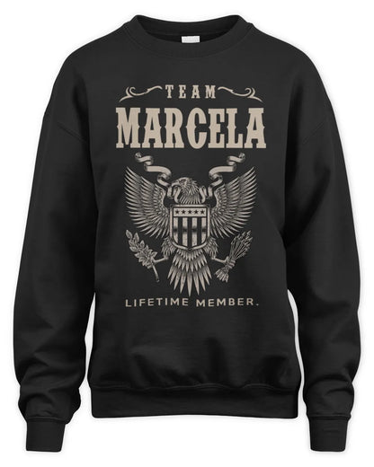 MARCELA TP06-K82 – Personalized Classic Style Apparel “Team NAME Lifetime Member” - Unisex Sweatshirt - Black
