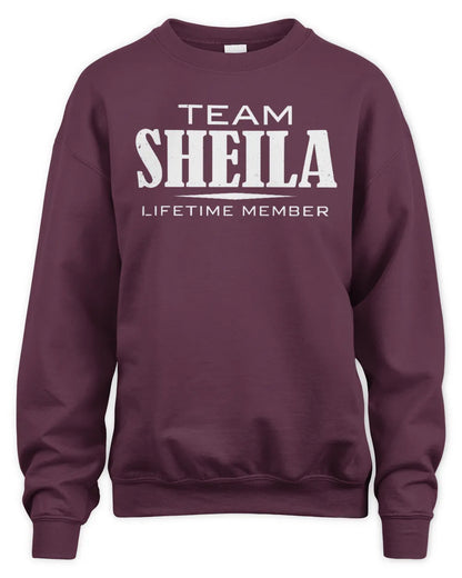 SHEILA BL62-K4-128 - Personalized “Team NAME Lifetime Member” - Unisex Sweatshirt - Maroon