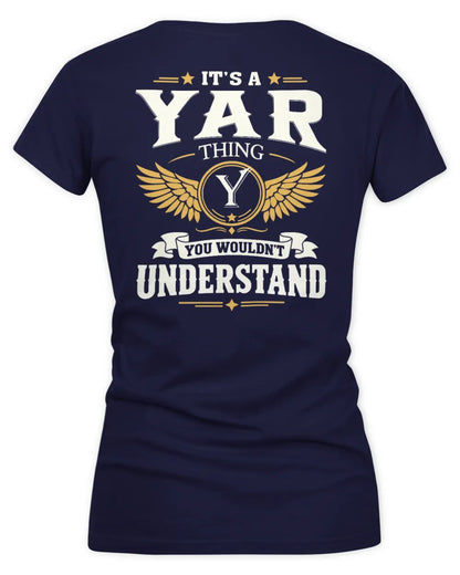 YAR KT06-M008 It’s a [NAME] Thing – You Wouldn’t Understand | Personalized Vintage T-Shirt - Women's V-Neck T-Shirt - Navy