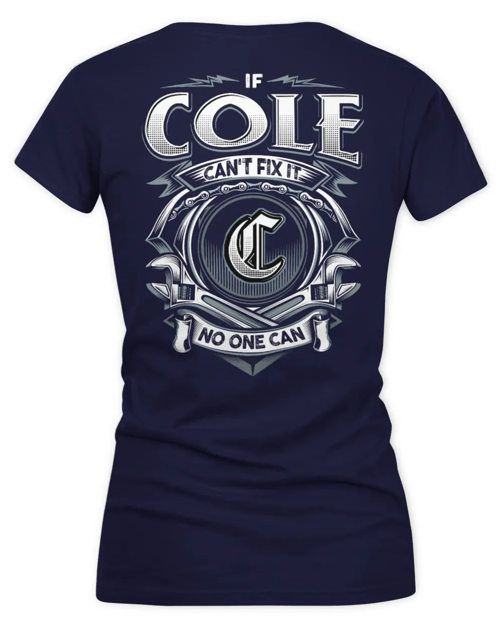 COLE AP81-K4-626 - Personalized Ahmed Quote Apparel “If Ahmed Can't Fix It, No One Can” - Women's V-Neck T-Shirt - Navy